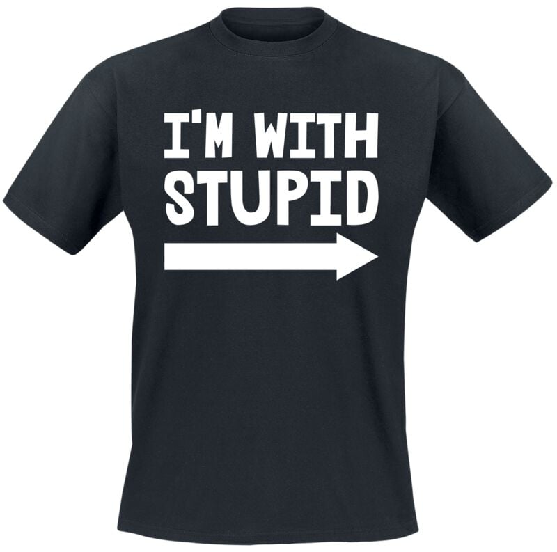 T-Shirt Manches courtes Fun de Funshirt - I'm With Stupid - L à 3XL - pour Homme - noir - Funshirt