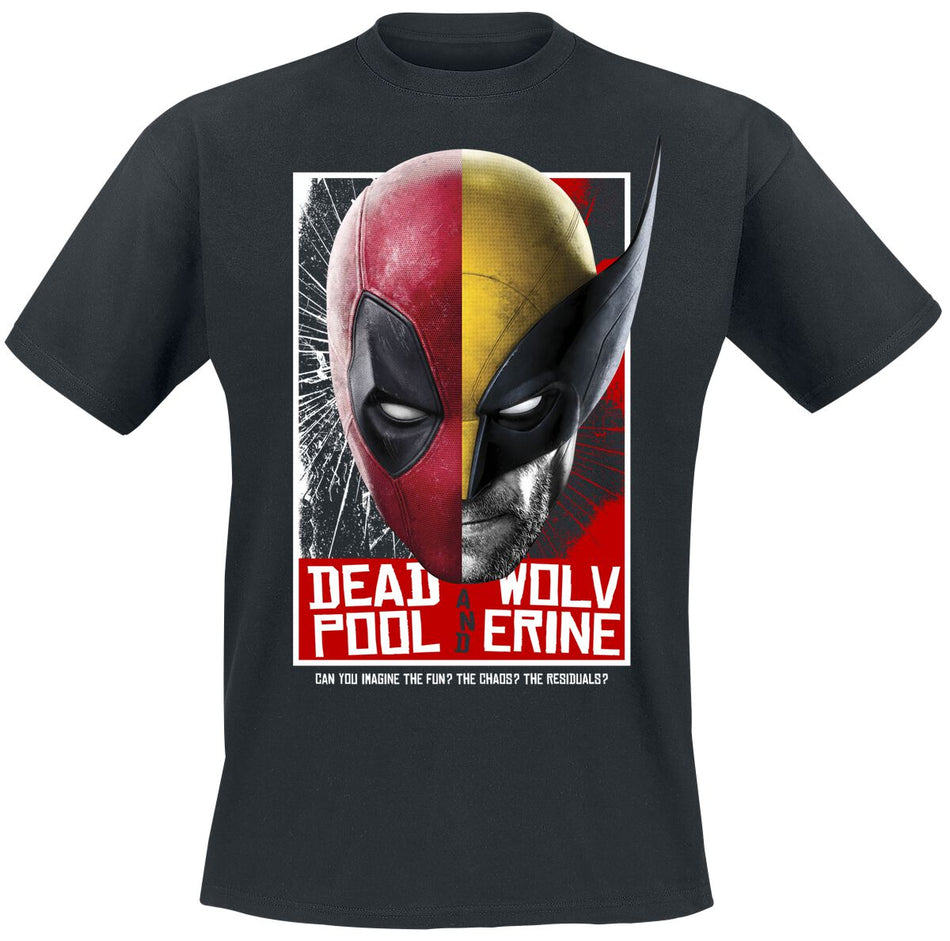 T-Shirt Manches courtes  de Deadpool - Deadpool And Wolverine - Team Up - S à XL - pour Homme - noir - Deadpool