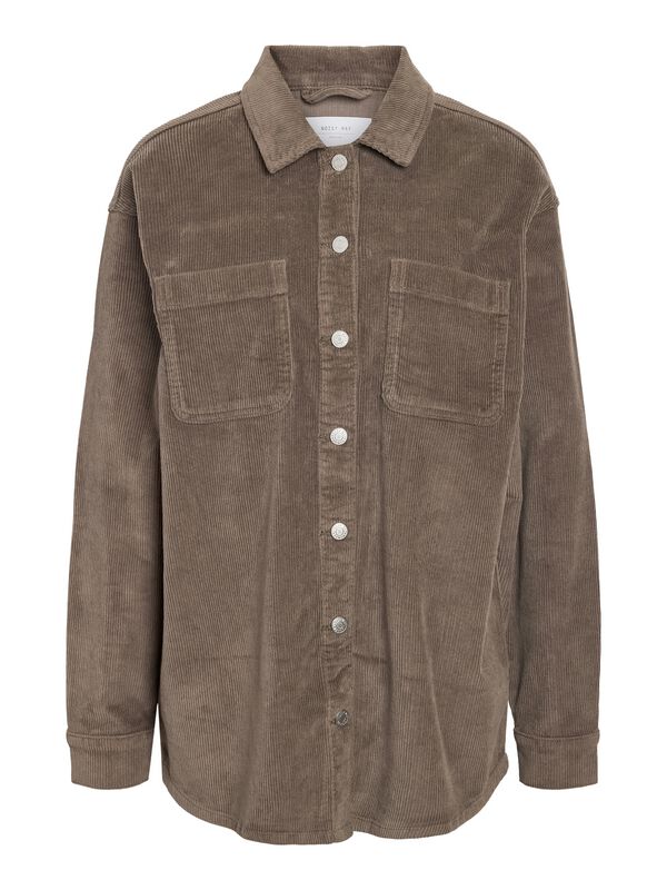 Chemise manches longues  de Noisy May - NMALVA L/S SHACKET COLOURED CORDUROY NOOS - XS à XL - pour Femme - marron - Noisy May