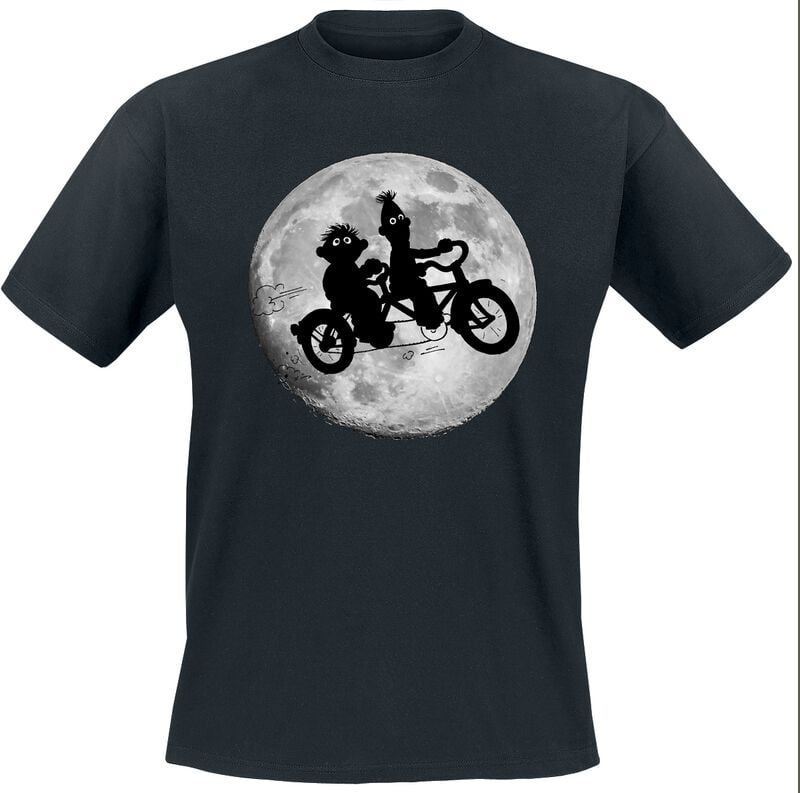 T-Shirt Manches courtes  de Sesame Street - Ernie und Bert - Moonlight Bikers - S à 5XL - pour Homme - noir - Sesame Street