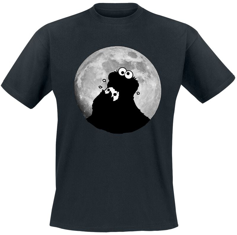 T-Shirt Manches courtes  de Sesame Street - Cookie Monster - Moonlight - M à 5XL - pour Homme - noir - Sesame Street