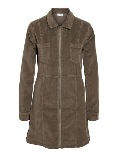 Robe courte  de Noisy May - NMNISE SLIM  COLOUR CORDUROY S* - Robe Zippée - XS à L - pour Femme - marron - Noisy May