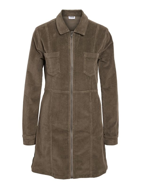 Robe courte  de Noisy May - NMNISE SLIM  COLOUR CORDUROY S* - Robe Zippée - XS à L - pour Femme - marron - Noisy May