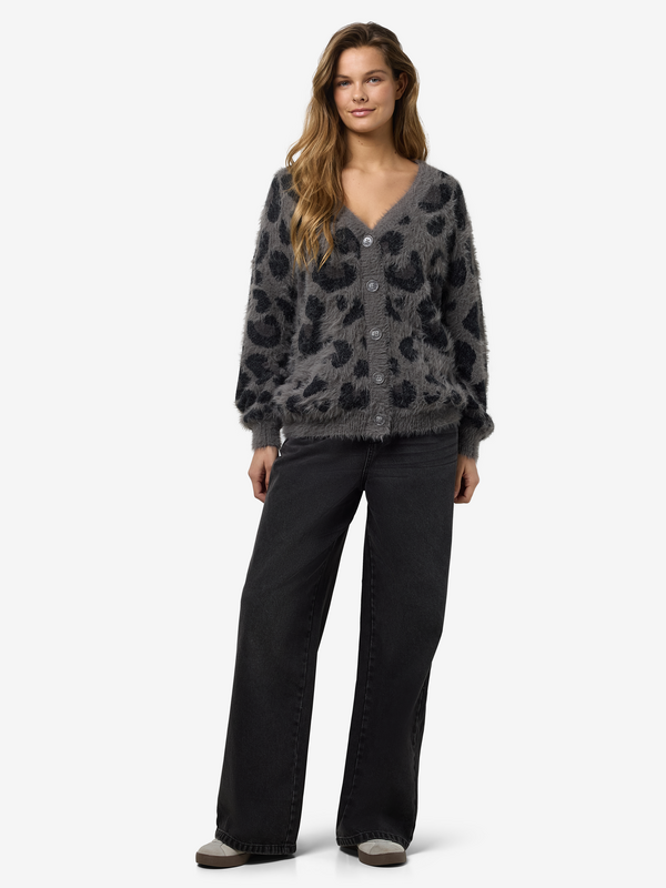 Gilets & Ponchos  de Noisy May - NMFLYNN L/S V-NECK KNIT CARDIGAN NOOS - XS à S - pour Femme - marron - Noisy May - View 2