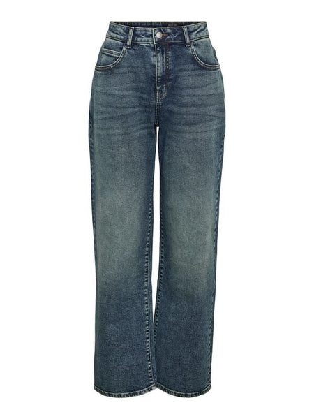 Jean  de Noisy May - NMJOSIE HW BAGGY JEANS AZ400MB NOOS - W25L32 à W31L34 - pour Femme - bleu - Noisy May