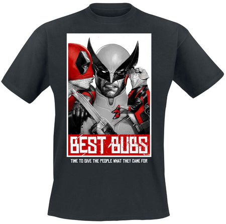 T-Shirt Manches courtes  de Deadpool - Deadpool And Wolverine - Best Bubs Threesome - S à XL - pour Homme - noir - Deadpool