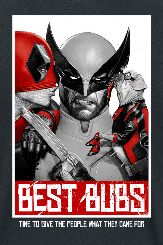T-Shirt Manches courtes  de Deadpool - Deadpool And Wolverine - Best Bubs Threesome - S à XL - pour Homme - noir - Deadpool - View 2