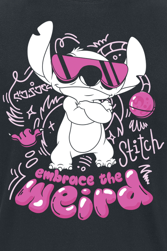 T-Shirt Manches courtes Disney de Lilo & Stitch - Embrace The Weird - S à XXL - pour Homme - noir - Lilo & Stitch - View 2