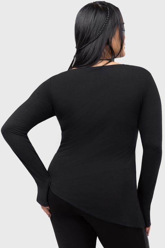 T-shirt manches longues Gothic de KIHILIST by KILLSTAR - Obliviate Top - XS à 4XL - pour Femme - noir - KIHILIST by KILLSTAR - View 2