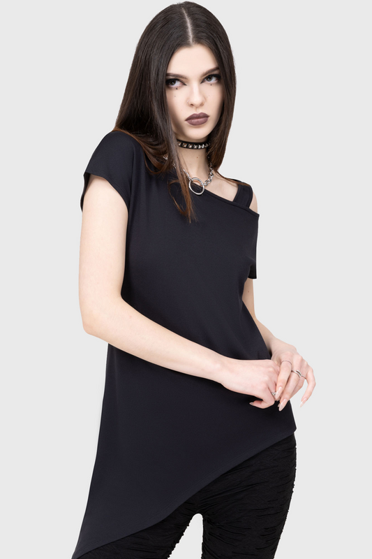 T-Shirt Manches courtes Gothic de KIHILIST by KILLSTAR - Ashenova Top - M à L - pour Femme - noir - KIHILIST by KILLSTAR - View 2