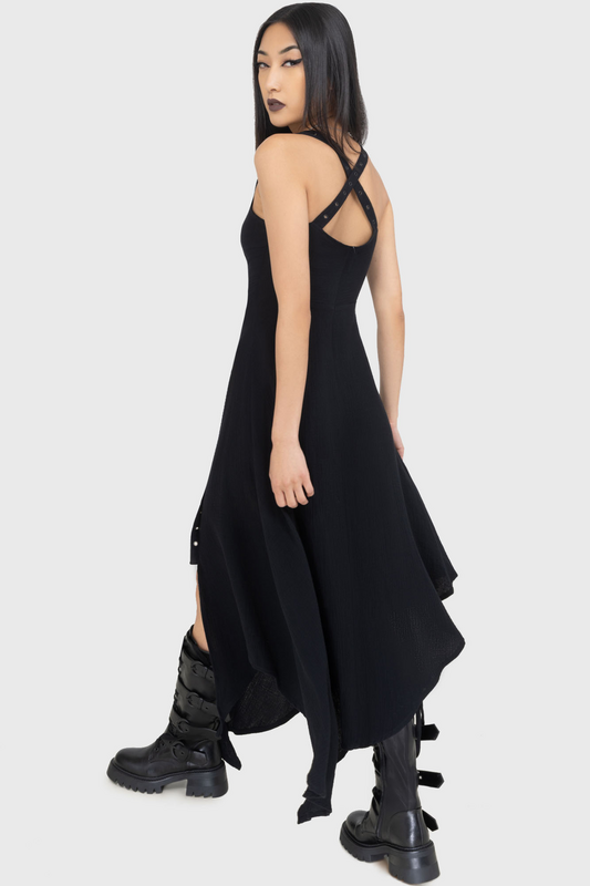 Robe mi-longue Gothic de KIHILIST by KILLSTAR - Beyond The Veil Dress - M à XL - pour Femme - noir - KIHILIST by KILLSTAR - View 2