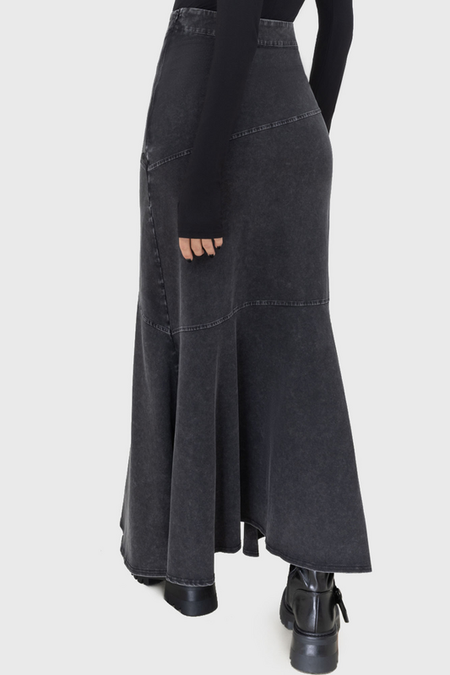 Jupe longue Gothic de KIHILIST by KILLSTAR - Dark Age Skirt - XS à 4XL - pour Femme - noir - KIHILIST by KILLSTAR - View 2