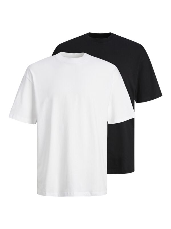 T-Shirt Manches courtes  de Jack & Jones - JJEBRADLEY  MP NOOS - Lot de 2 T-Shirts - S à XXL - pour Homme - noir/blanc - jack & jones