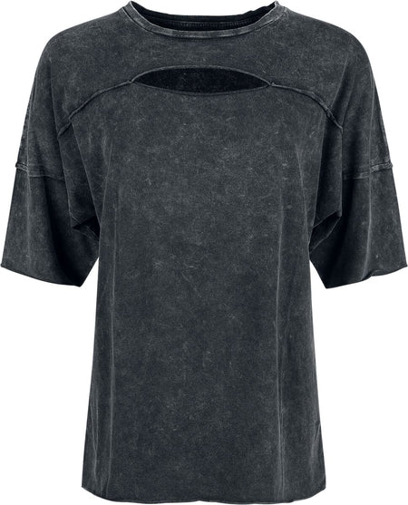 T-Shirt Manches courtes  de Black Premium by EMP - Essential - T-Shirt Découpé - S à XXL - pour Femme - noir - Black Premium by EMP