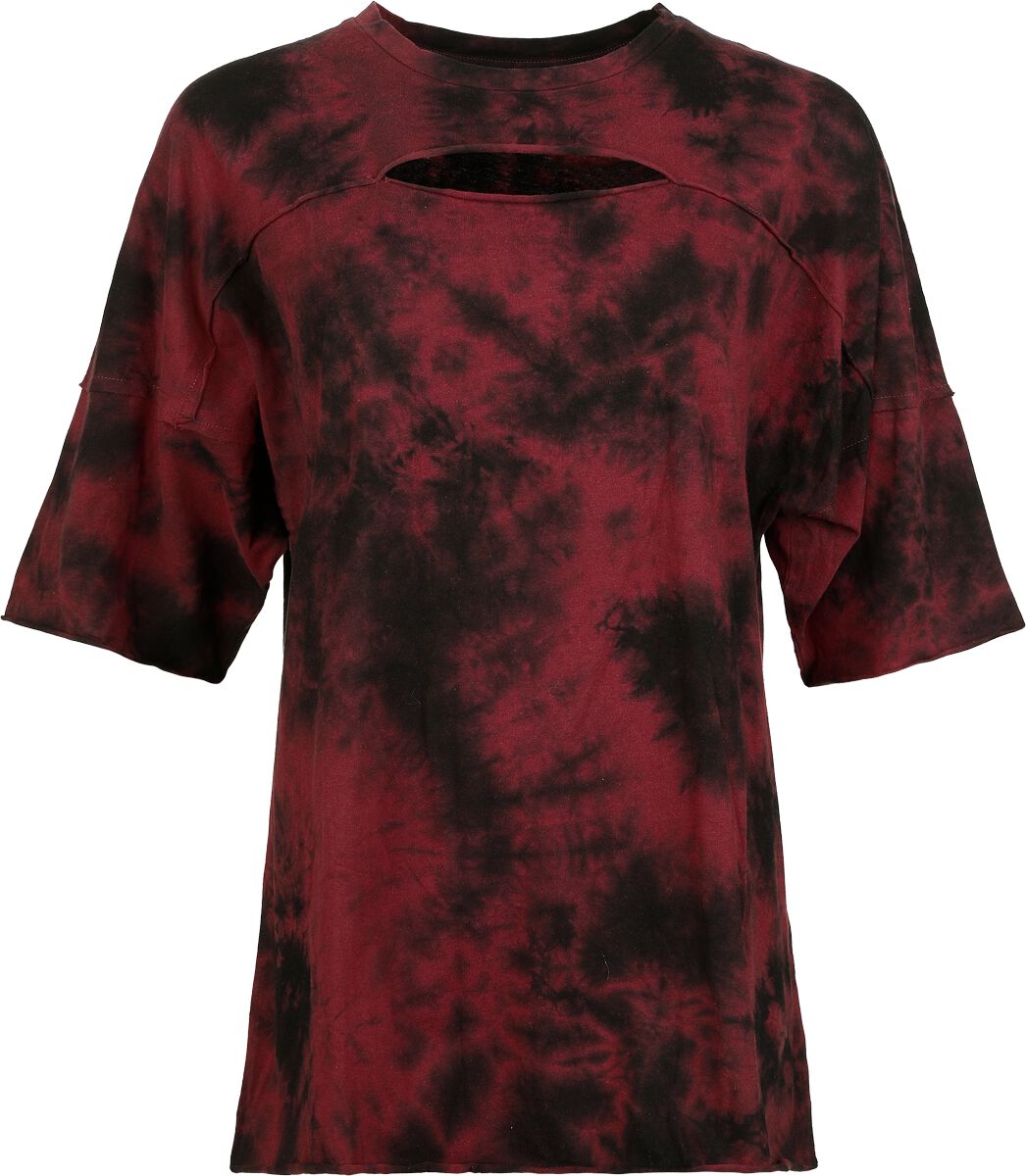 T-Shirt Manches courtes  de Black Premium by EMP - T-Shirt avec Découpes - S à XXL - pour Femme - noir/rouge - Black Premium by EMP