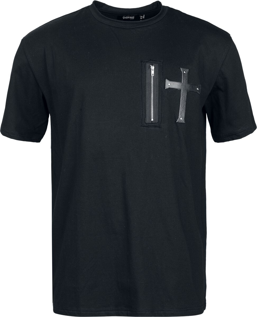 T-Shirt Manches courtes Gothic de Gothicana by EMP - Croix - T-Shirt - M à XXL - pour Homme - noir - Gothicana by EMP
