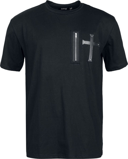 T-Shirt Manches courtes Gothic de Gothicana by EMP - Croix - T-Shirt - M à XXL - pour Homme - noir - Gothicana by EMP
