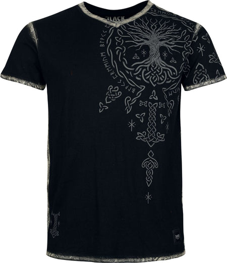T-Shirt Manches courtes  de Black Premium by EMP - Celtic fine lines - M à XXL - pour Homme - noir - Black Premium by EMP
