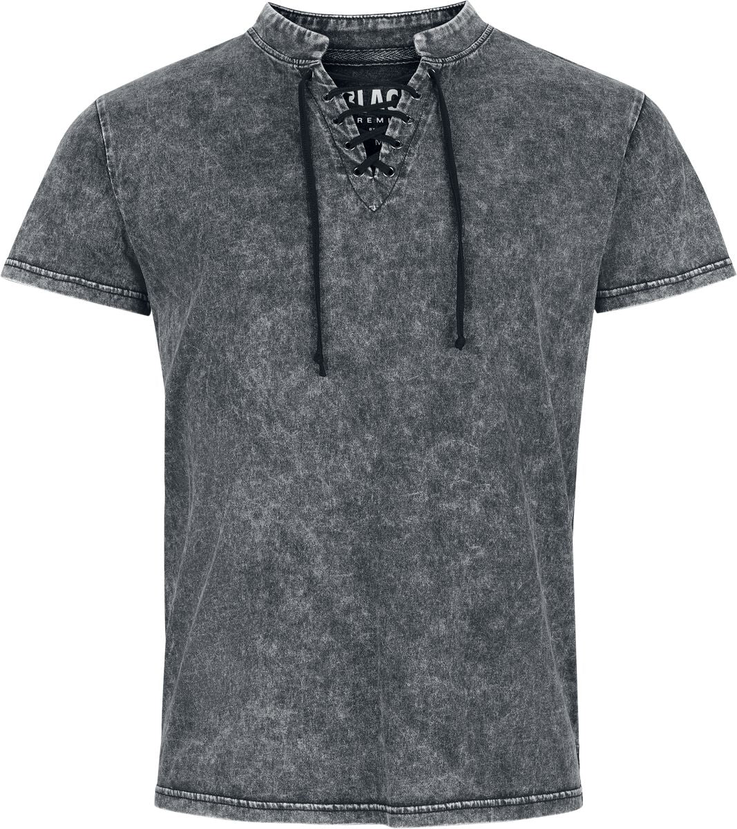 T-Shirt Manches courtes  de Black Premium by EMP - Essential - T-Shirt Lacé - M à XXL - pour Homme - noir - Black Premium by EMP