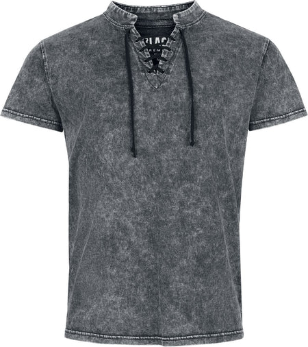 T-Shirt Manches courtes  de Black Premium by EMP - Essential - T-Shirt Lacé - M à XXL - pour Homme - noir - Black Premium by EMP