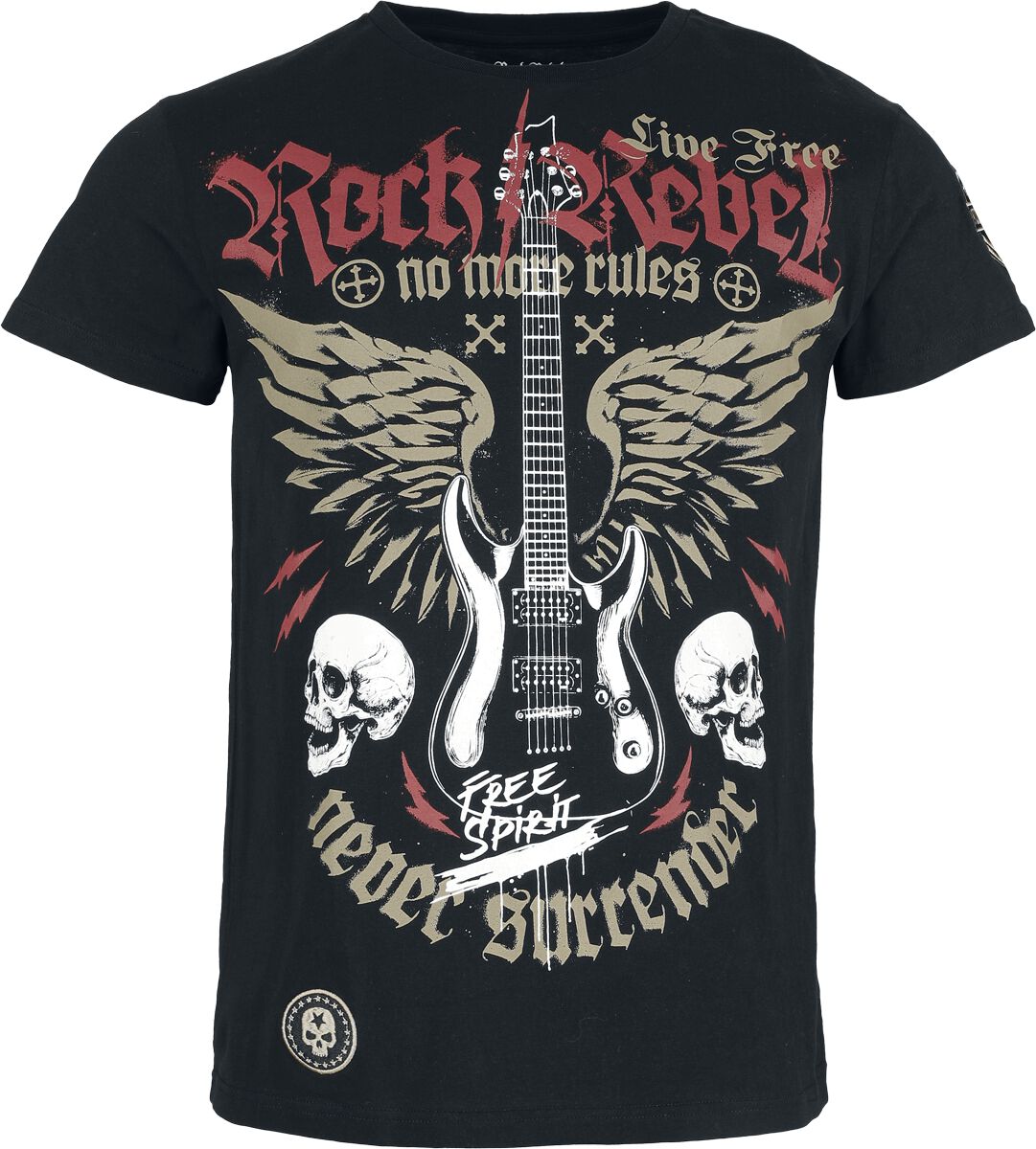 T-Shirt Manches courtes  de Rock Rebel by EMP - Skulls & Details - M à XXL - pour Homme - noir - Rock Rebel by EMP