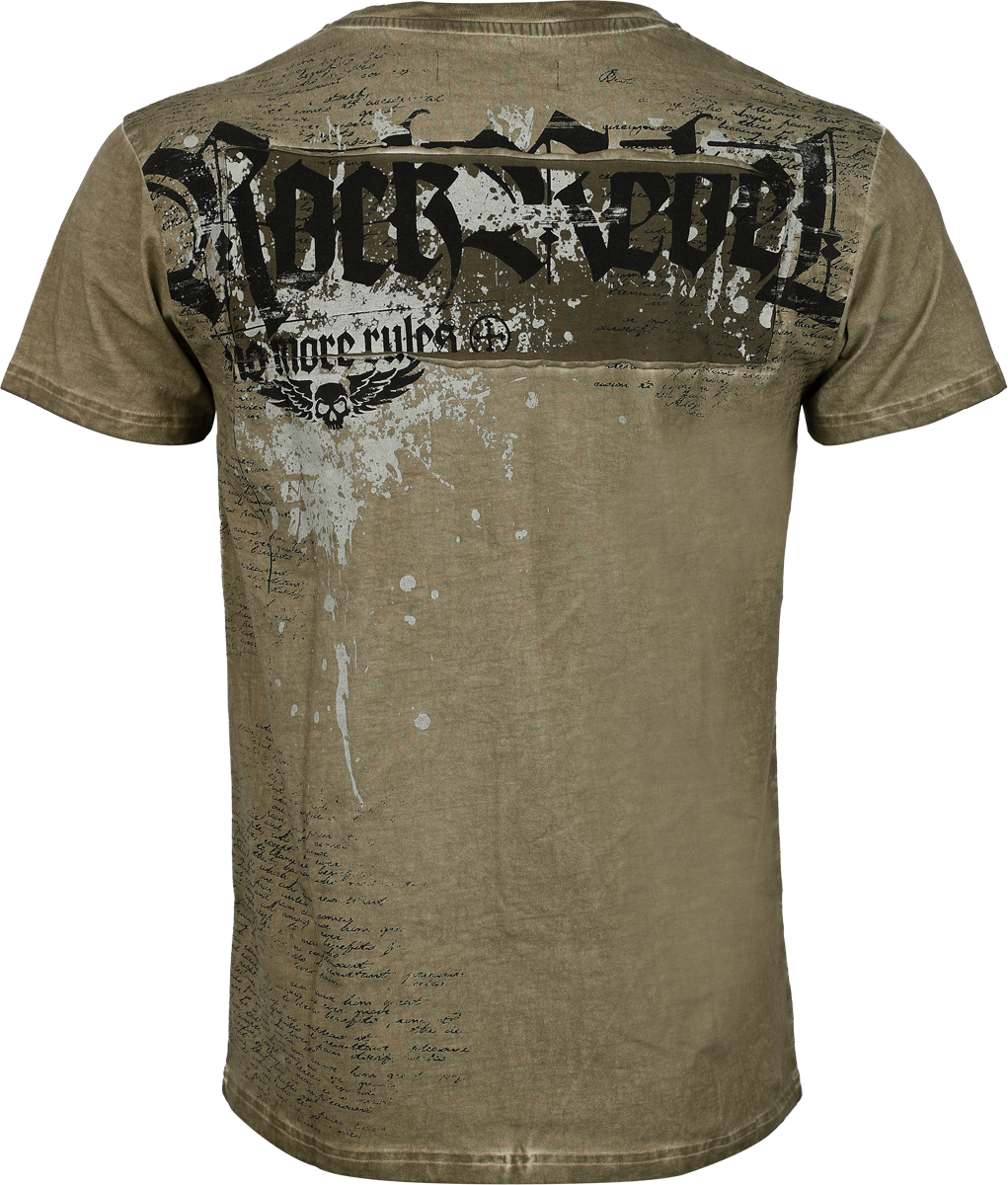 T-Shirt Manches courtes  de Rock Rebel by EMP - Skulls & Details - M à XXL - pour Homme - olive - Rock Rebel by EMP - View 2