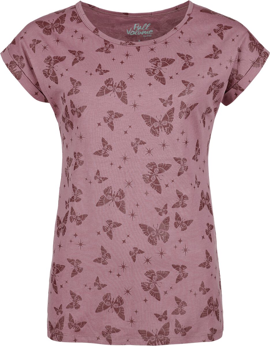 T-Shirt Manches courtes  de Full Volume by EMP - Lovely Butterfly - S à XXL - pour Femme - lilas - Full Volume by EMP