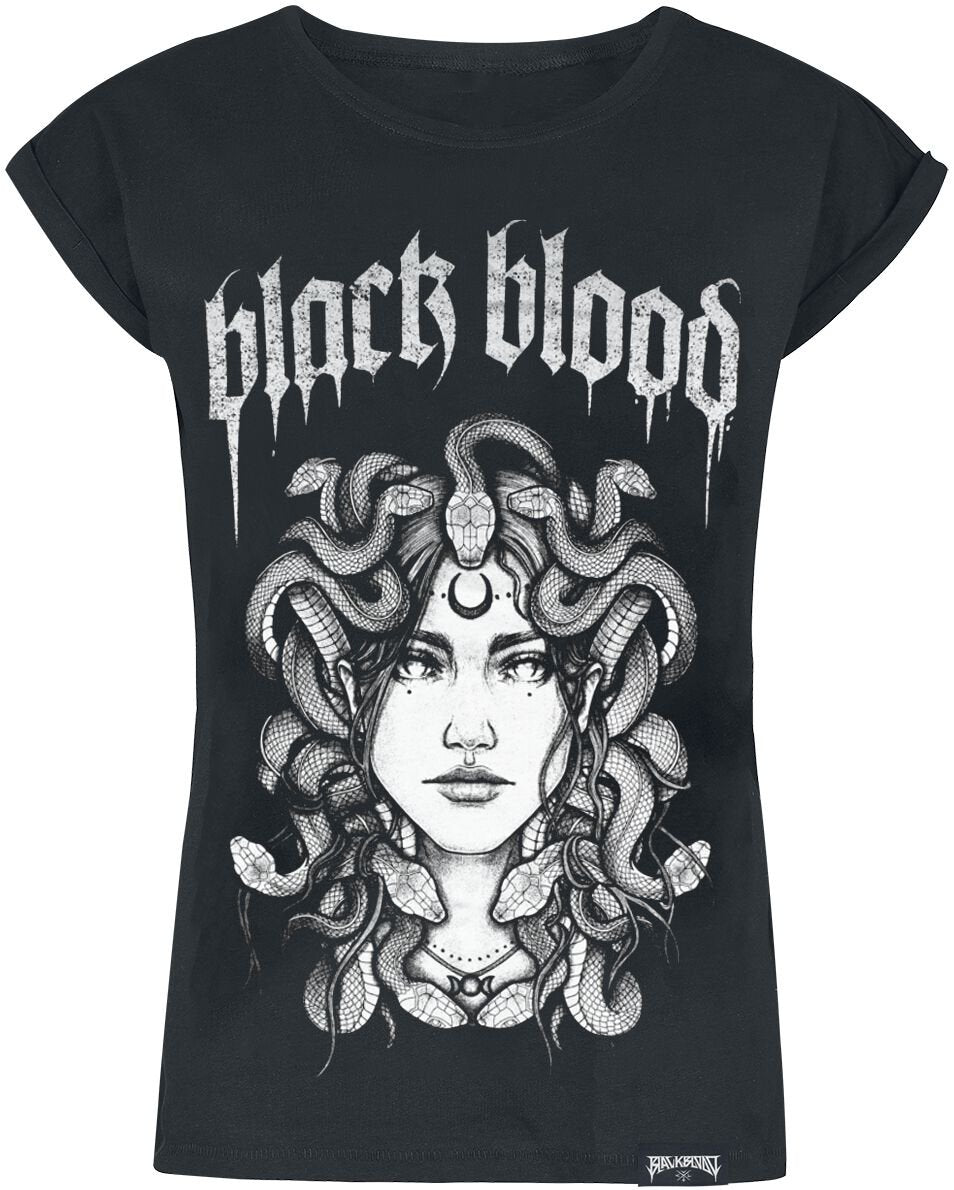 T-Shirt Manches courtes  de Black Blood by Gothicana - Medusa - S à XXL - pour Femme - noir - Black Blood by Gothicana