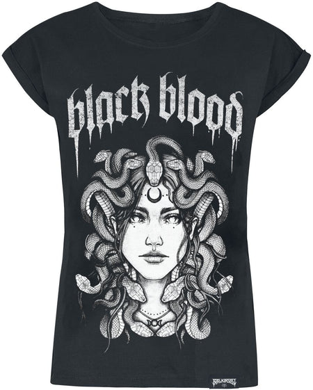 T-Shirt Manches courtes  de Black Blood by Gothicana - Medusa - S à XXL - pour Femme - noir - Black Blood by Gothicana