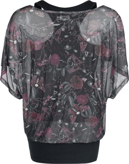 T-Shirt Manches courtes Gothic de Gothicana by EMP - Mystical Woods - S à XXL - pour Femme - noir - Gothicana by EMP - View 2