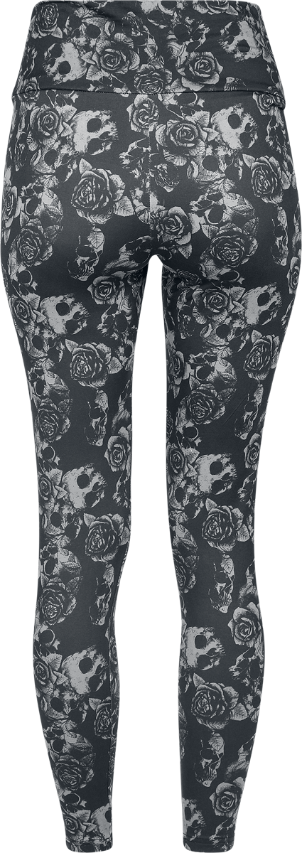 Legging  de Black Premium by EMP - Skull & Roses - S à XXL - pour Femme - noir - Black Premium by EMP - View 2