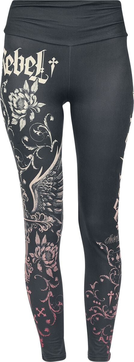 Legging  de Rock Rebel by EMP - Skulls & Details - S à XXL - pour Femme - noir - Rock Rebel by EMP