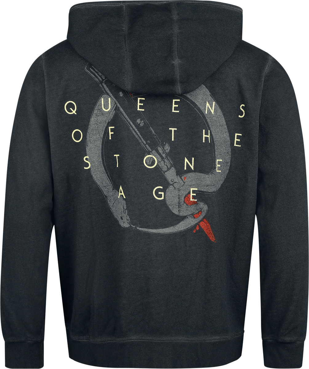 Sweat-shirt zippé à capuche  de Queens Of The Stone Age - Bad Dog - S à XXL - pour Homme - anthracite - Queens Of The Stone Age - View 2