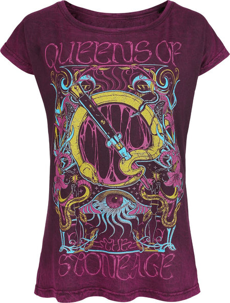 T-Shirt Manches courtes  de Queens Of The Stone Age - Neon Sacrilege - S à 4XL - pour Femme - bordeaux - Queens Of The Stone Age