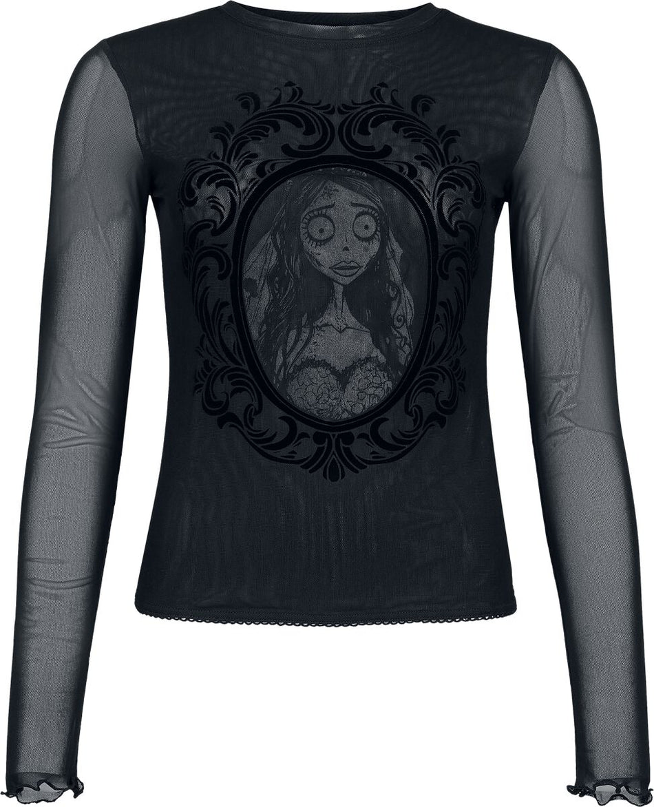 T-shirt manches longues Gothic de Killstar - Les Noces funèbres II – Top en résille Emily - XS à 4XL - pour Femme - noir/gris - Killstar