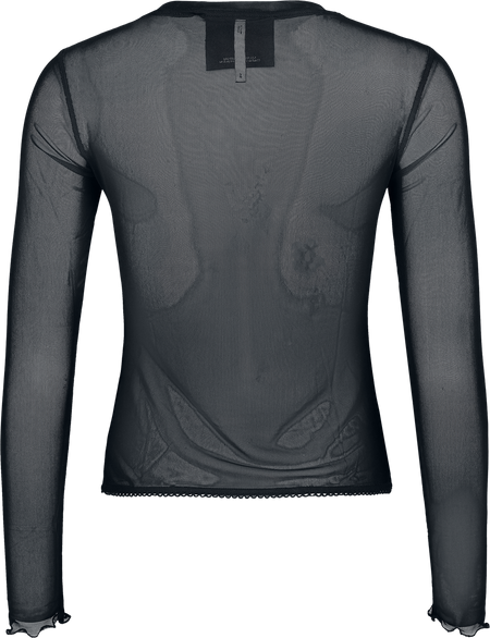 T-shirt manches longues Gothic de Killstar - Les Noces funèbres II – Top en résille Emily - XS à 4XL - pour Femme - noir/gris - Killstar - View 2