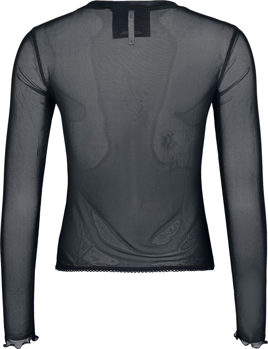 T-shirt manches longues Gothic de Killstar - Les Noces funèbres II – Top en résille Emily - XS à 4XL - pour Femme - noir/gris - Killstar - View 2