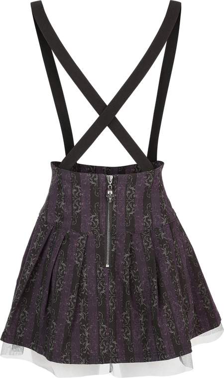 Jupe courte Gothic de Killstar - Les Noces funèbres II – Jupe salopette Haunted Phase - XS à 4XL - pour Femme - noir/lilas - Killstar - View 2