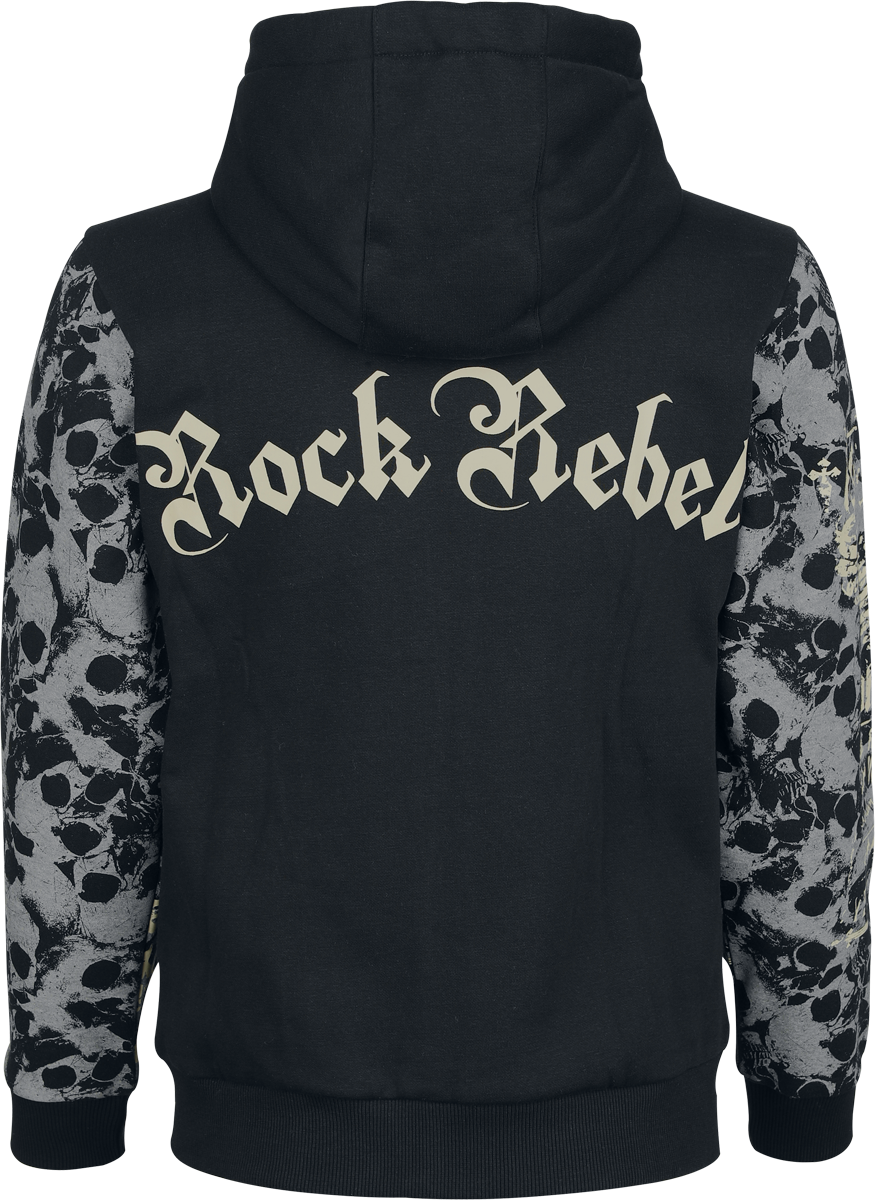Sweat-shirt zippé à capuche  de Rock Rebel by EMP - Skulls & Details - S à XXL - pour Femme - noir - Rock Rebel by EMP - View 2