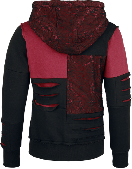 Sweat-shirt zippé à capuche Gothic de Gothicana by EMP - Freaking Out Loud Encore - S à XXL - pour Femme - noir - Gothicana by EMP - View 2