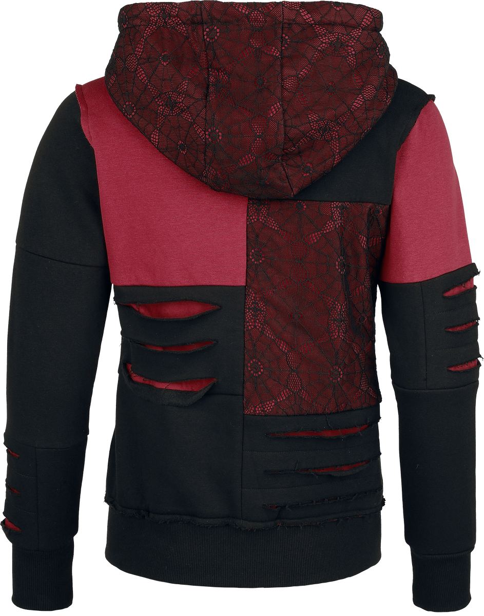 Sweat-shirt zippé à capuche Gothic de Gothicana by EMP - Freaking Out Loud Encore - S à XXL - pour Femme - noir - Gothicana by EMP - View 2