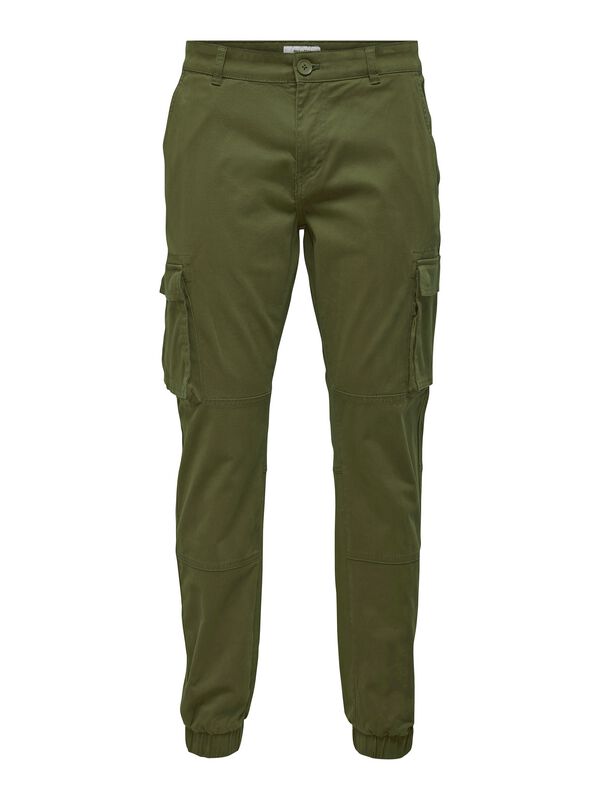Pantalon Cargo  de ONLY and SONS - ONSCAM STAGE CARGO CUFF LIFE 6687 NOOS - W29L32 à W36L34 - pour Homme - olive - ONLY and SONS