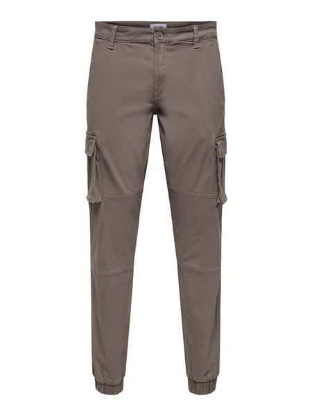 Pantalon Cargo  de ONLY and SONS - ONSCAM STAGE CARGO CUFF LIFE 6687 NOOS - W29L32 à W36L34 - pour Homme - beige - ONLY and SONS