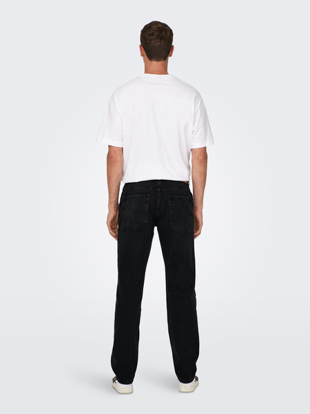 Jean  de ONLY and SONS - ONSEDGE STRAIGHT BLACK 6985 TAI DNM NOOS - W29L32 à W34L34 - pour Homme - noir - ONLY and SONS - View 2