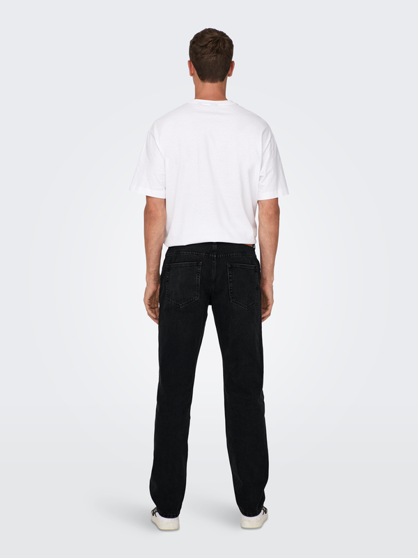 Jean  de ONLY and SONS - ONSEDGE STRAIGHT BLACK 6985 TAI DNM NOOS - W29L32 à W34L34 - pour Homme - noir - ONLY and SONS - View 2