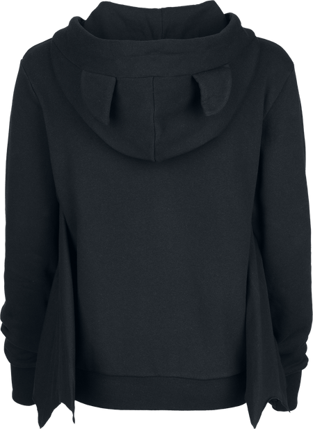 Sweat-shirt zippé à capuche Gothic de Gothicana by EMP - Mystical Woods - Veste à Capuche Manches Chauve-Souris - S à XXL - pour Femme - noir - Gothicana by EMP - View 2
