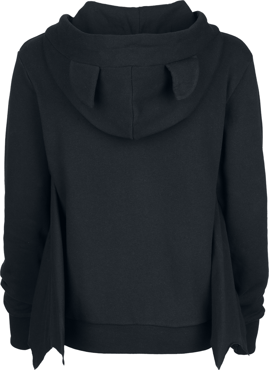 Sweat-shirt zippé à capuche Gothic de Gothicana by EMP - Mystical Woods - Veste à Capuche Manches Chauve-Souris - S à XXL - pour Femme - noir - Gothicana by EMP - View 2