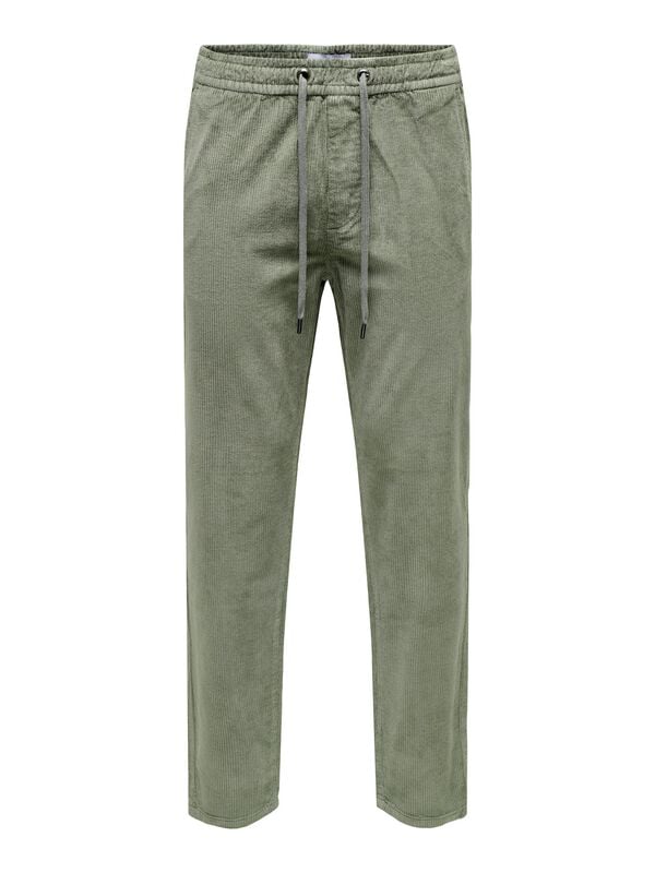 Pantalon en toile  de ONLY and SONS - ONSLINUS TAP CORDUROY 0185 NOOS - Pantalon - S à XXL - pour Homme - vert - ONLY and SONS