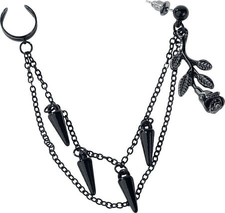 Boucles d'oreilles Gothic de Gothicana by EMP - Hanging Rose - pour Femme - noir - Gothicana by EMP