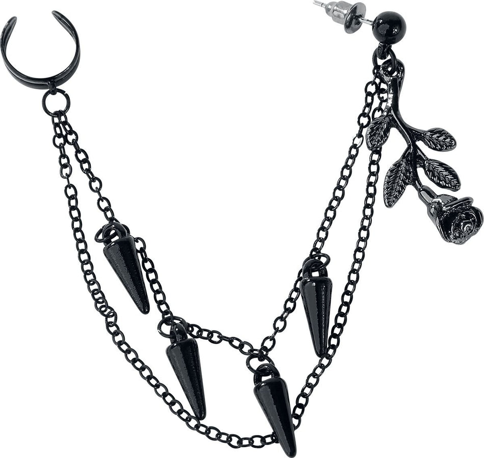 Boucles d'oreilles Gothic de Gothicana by EMP - Hanging Rose - pour Femme - noir - Gothicana by EMP